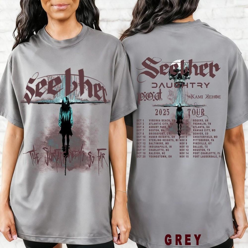 Seether Tour Tričko 2025, Album The Surface So Far Dárek Unisex Velikost Unisex Tričko