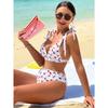 Bikini Set Stampa Ciliegia Nera 2025 Donna Spalline Annodabili Scollo a V Push Up Vita Alta Costume da Bagno Taglio Costume da Bagno Due Pezzi