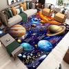 2D Sonnensystem Planet Stern Tiefraum Druck Großer Teppich Weiche Flanell Rutschfeste Bodenmatte für Wohnzimmer Weltraum Hausdekoration