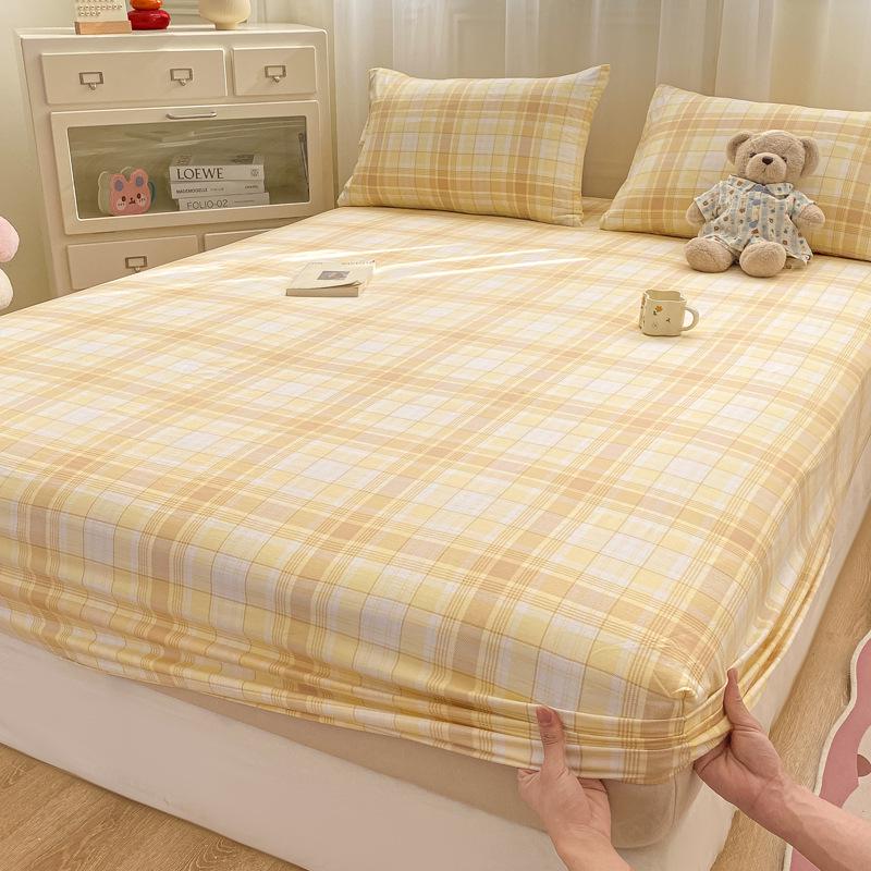 Class A Pure Cotton Mother and Baby Fitted Sheet In Fresh Style - Washed Cotton Mattress Protector Three-Piece Set