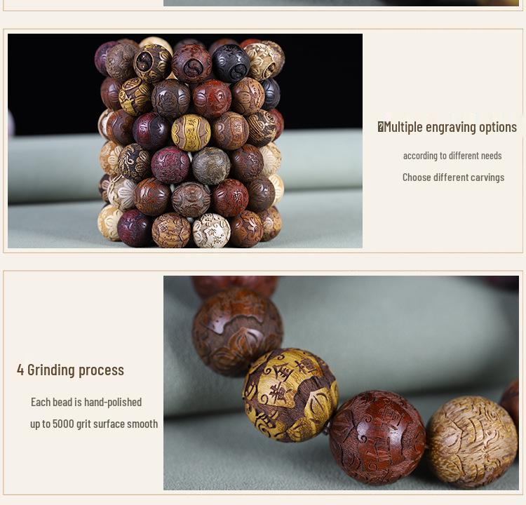 Znamenie zverokruhu Vyrezávané Santalové drevo a Palisandrové drevo Náramok - Unisex Budhistické korálky