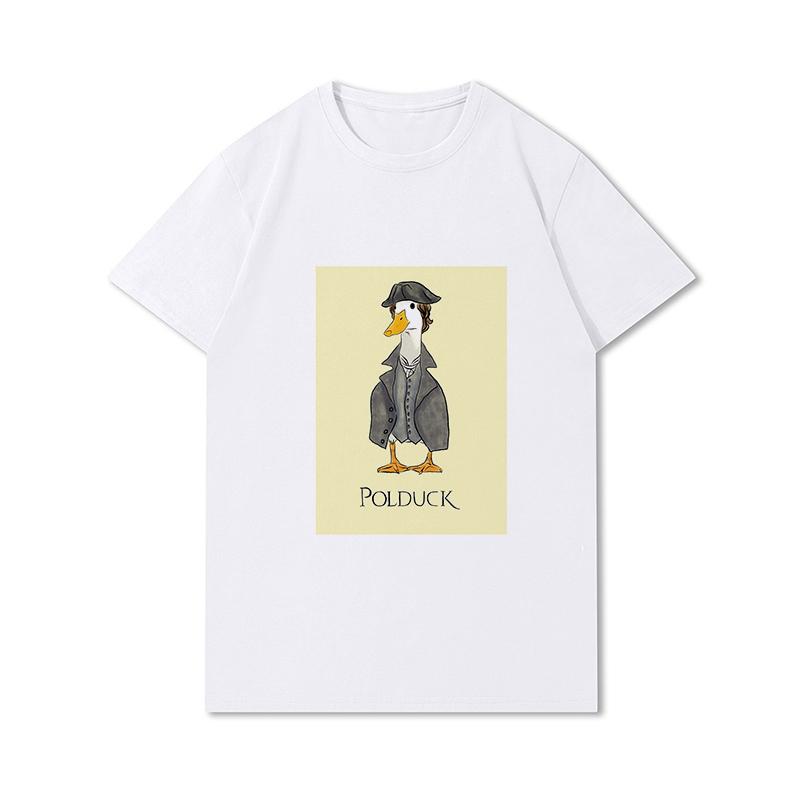 

Летние женские футболки с принтом утки, повседневные белые и черные топы с короткими рукавами, 100% хлопок, футболки большого размера с круглым вырезом 3XL