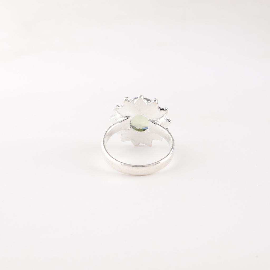 Green Amethyst Gemstone 925 Solid Silver Jewelry Handmade Engagement Girls Ring RR-7-48