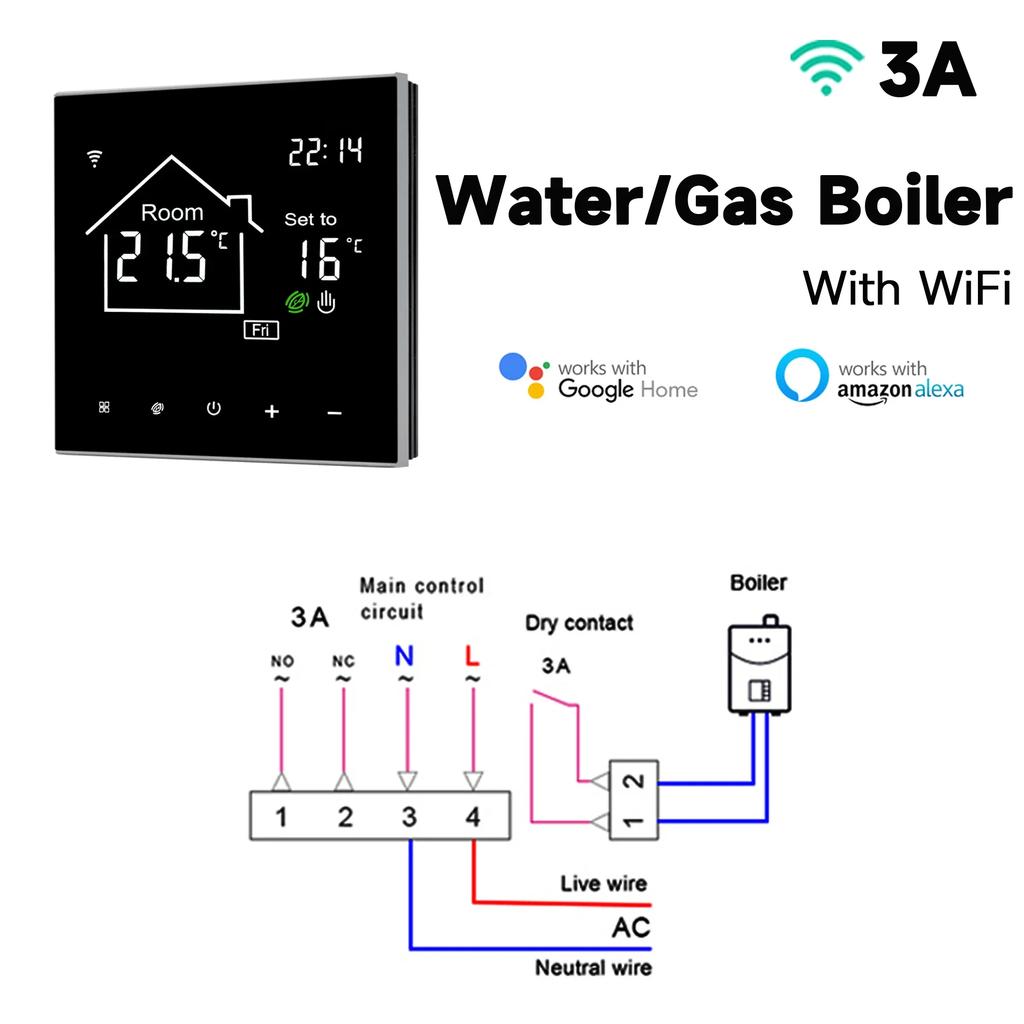 WiFi Tuya Smart Thermostat LCD Display Touch Screen for Electric Floor Heating Water/Gas Boiler Temperature Remote Controller