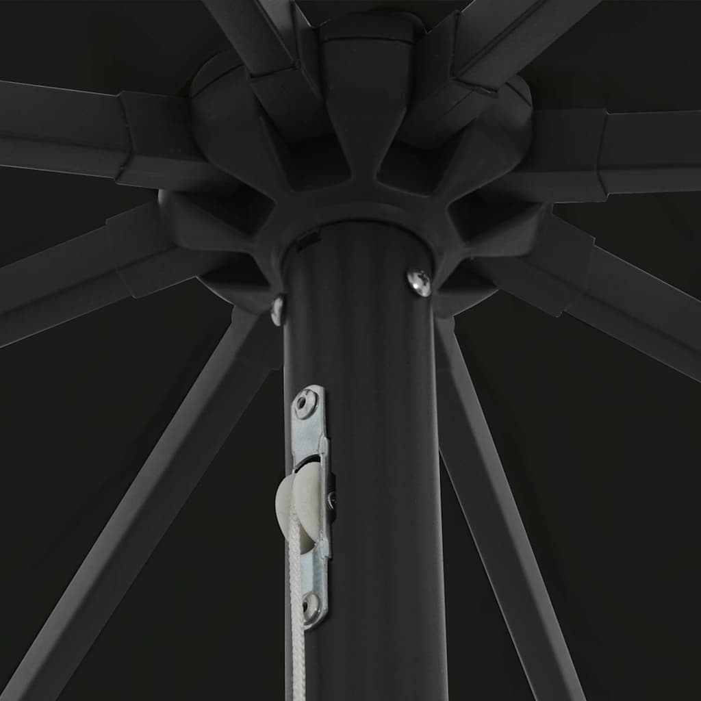 Garden Sun Umbrella Black 395 X 395 X 245 Cm Polyester