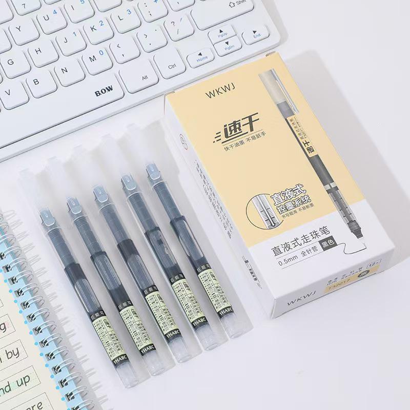 Quick-drying Rollerball Gel Pen 0.5mm for Students, Carbon Ink, Water-based, Fast-dry Signing Pen