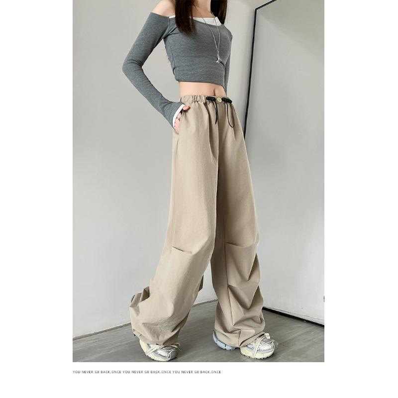 Quick-drying Work Pants for Women In Summer New High-waist Loose Drooping Small Casual Sports Wide-leg Pants