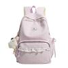 Schoolbag Korean Plaid Backpack Student Lace 1011 New Lightweight High-value Schoolbag Daily Backpack