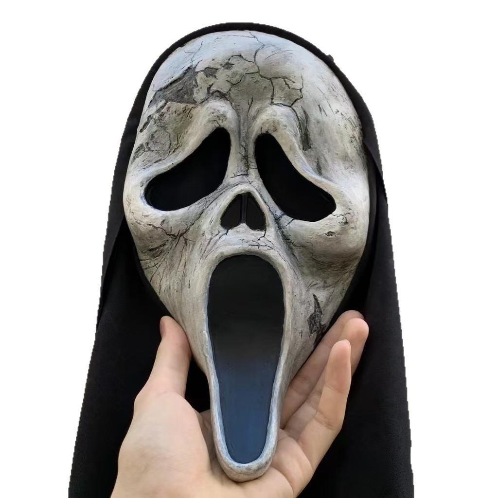 Halloween Horror Mask with Scream sound6Death COS Adult Clothing COS Ghost Prop with a Ghost Face