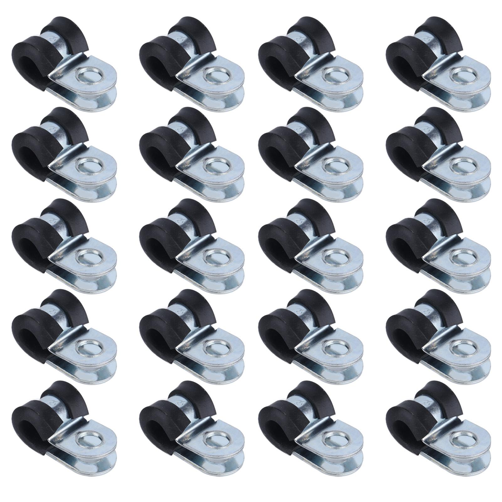 

304 Stainless Steel Cable Clamps Sturdy Corrosion Resistant Reusable R Type Hoop Pipe Clamp 6mm / 0.24in Dia