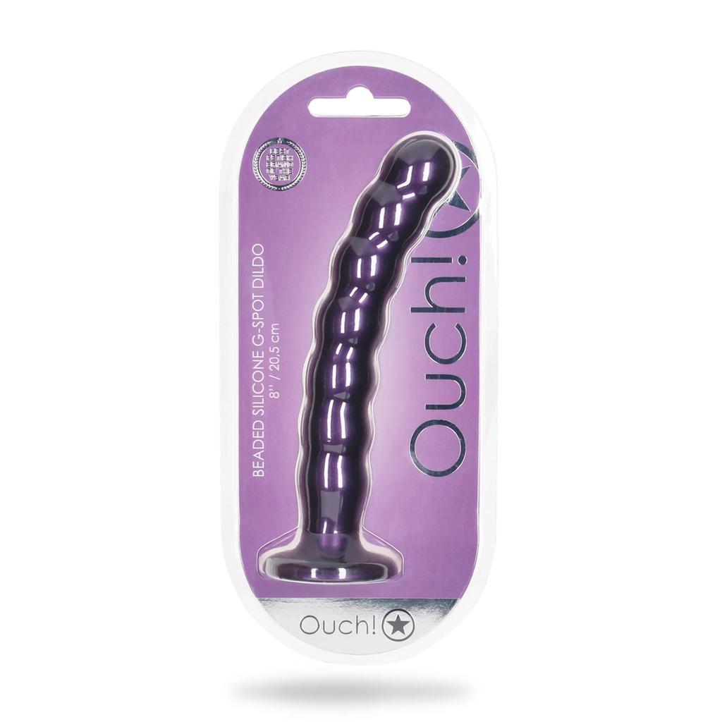 Ouch! - Silicone G-Spot Dildo with Beads - 20.5 cm