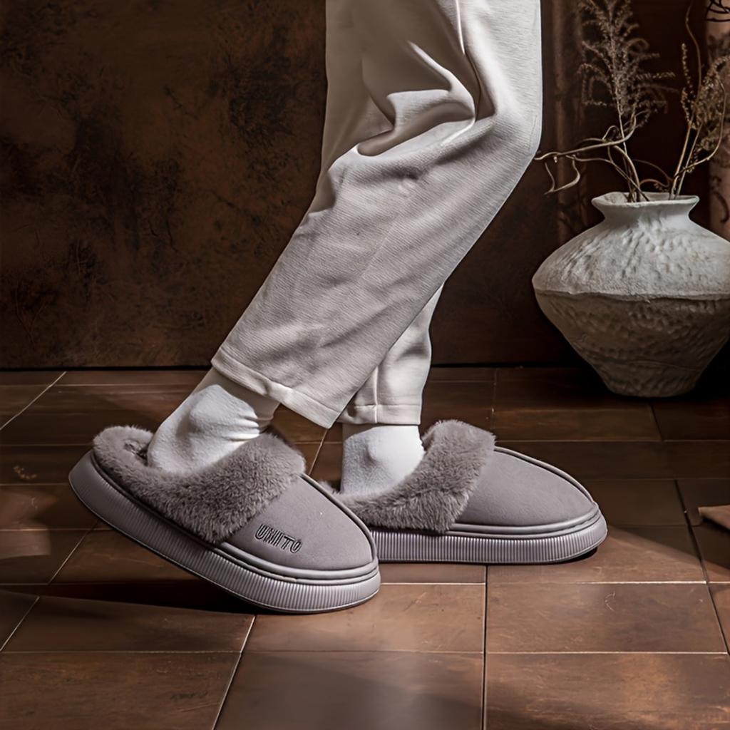Varma Vintertofflor i Plysch för Herr och Dam - Mjukt Foder, Halkfri Tjock Sula, Bekväma för Inomhusbruk | Skor i Casual Stil