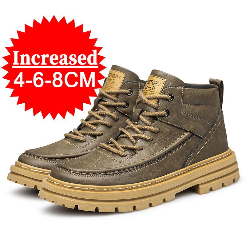 Fashion Increase 8cm Male Shoes Invisible Inner Height Increase Sneakers Men's Shoes Sports Leisure Shoes Elevator Shoes Big Size 37-48