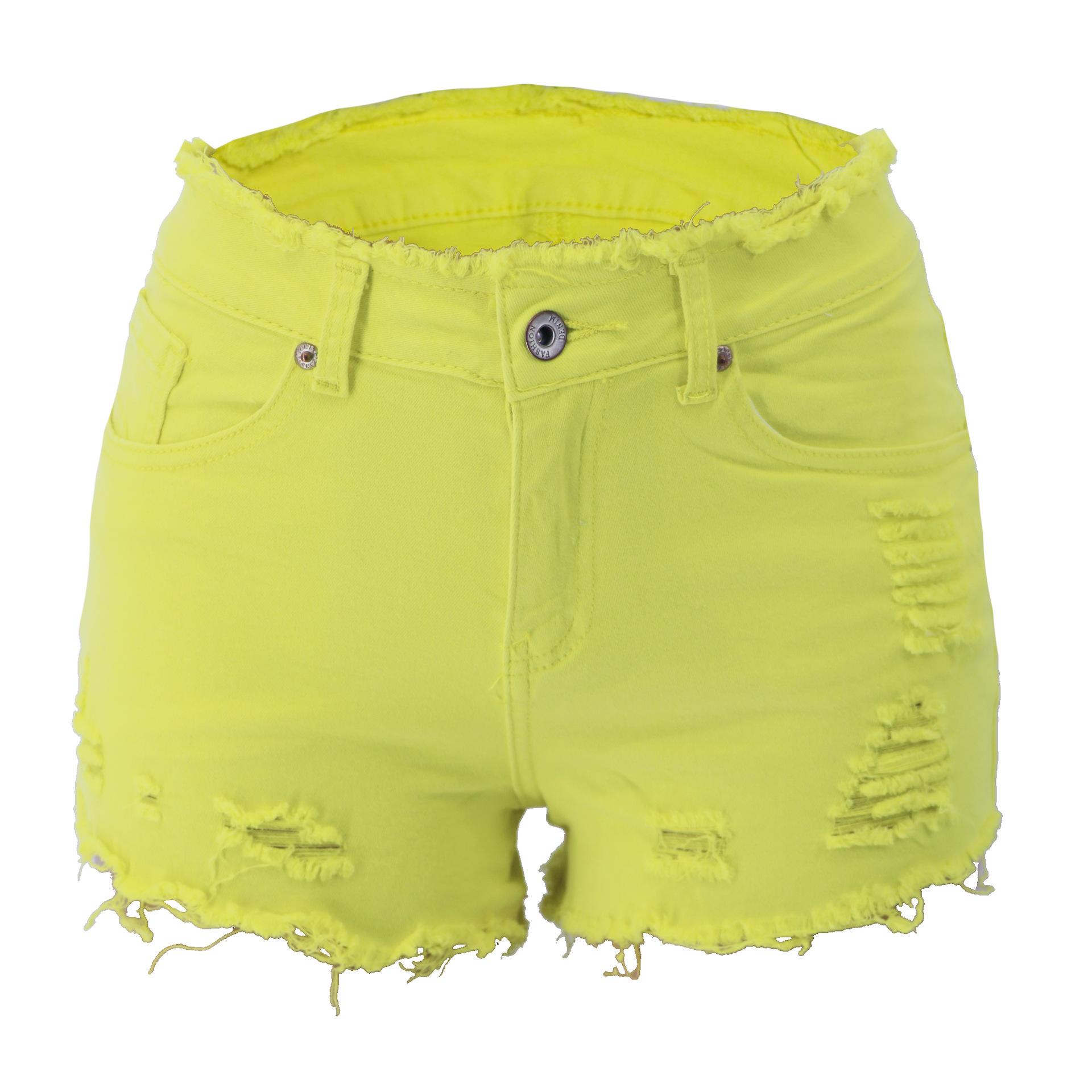 

Лето 2024 рваные шорты с высокой талией 2XL жёлтый