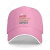 Eat Sleep Stock Car Racing Repeat Funny Player Gift Baseball Cap Fluffy Hat Sunhat Womens Beach Visor Unisexs