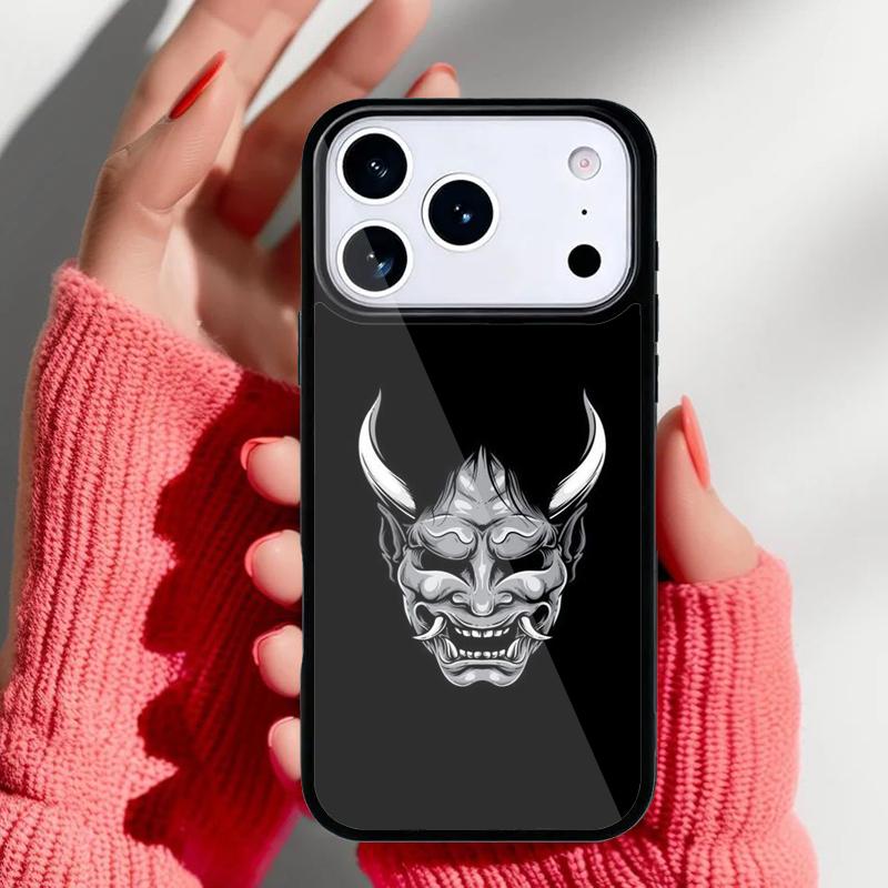 Samurai Oni Mask Phone Case for iPhone 17 Air 16e 15 14 13 Pro Max Back Cover for 12 11 Pro Coque