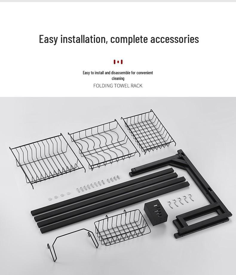 Multi-Functional Carbon Steel Dish & Knife Storage Rack
