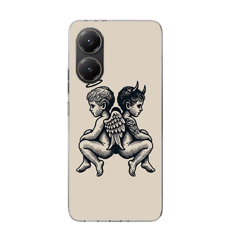Angel Wings Devil Bad Phone Case For Xiaomi Poco X7 X6 X5 Pro F7 Ultra Redmi 15C 15 13 13C 12 12C 10 10A 10C 9 9A 9C 9T Cover Po