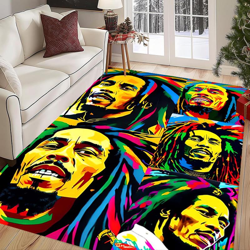Vibrant Rasta Music Fusion Carpet Living Room and Bedroom Mats Doormat Dormitory Decoration Bathroom Mat Protective Pad