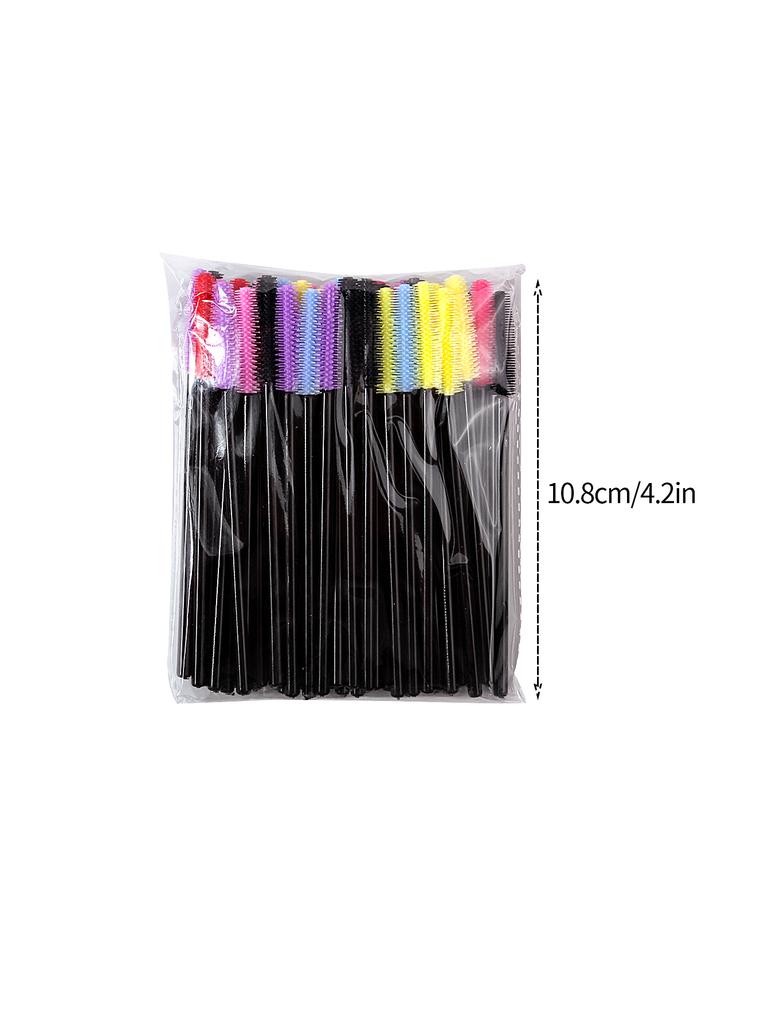 50pcs Colored Silicone Mascara Brushes, Eyelash Extension Makeup Brushes, Eyebrow Brushes, Portable Makeup Tools for Beginners