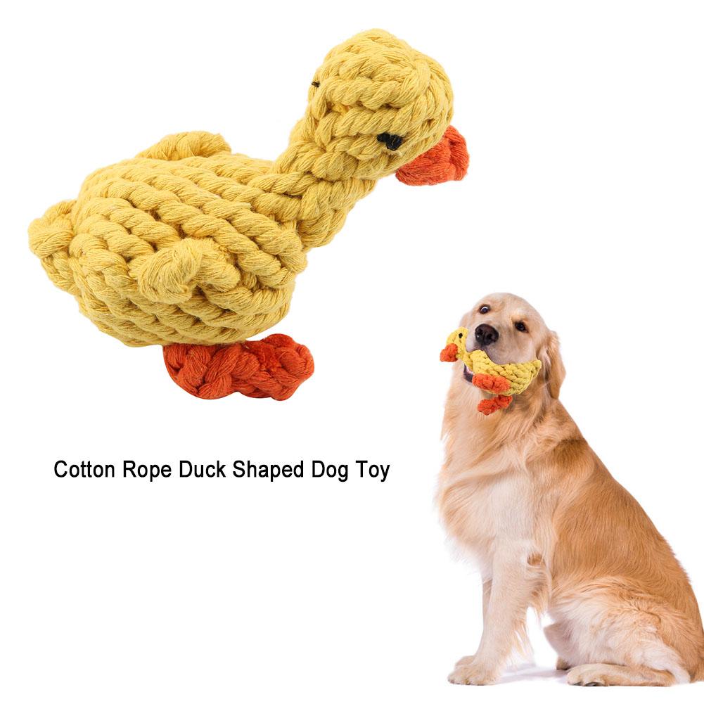 1Pc Cute Duck Shaped Dog Toy Cotton Rope Dogs Puppy Chew Fetch Toys