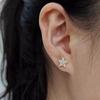 Huitan Sparkling Star Stud Earrings Female Shiny Sweet Romantic Girls Gift Accessories Exquisite Dainty Party  for Women
