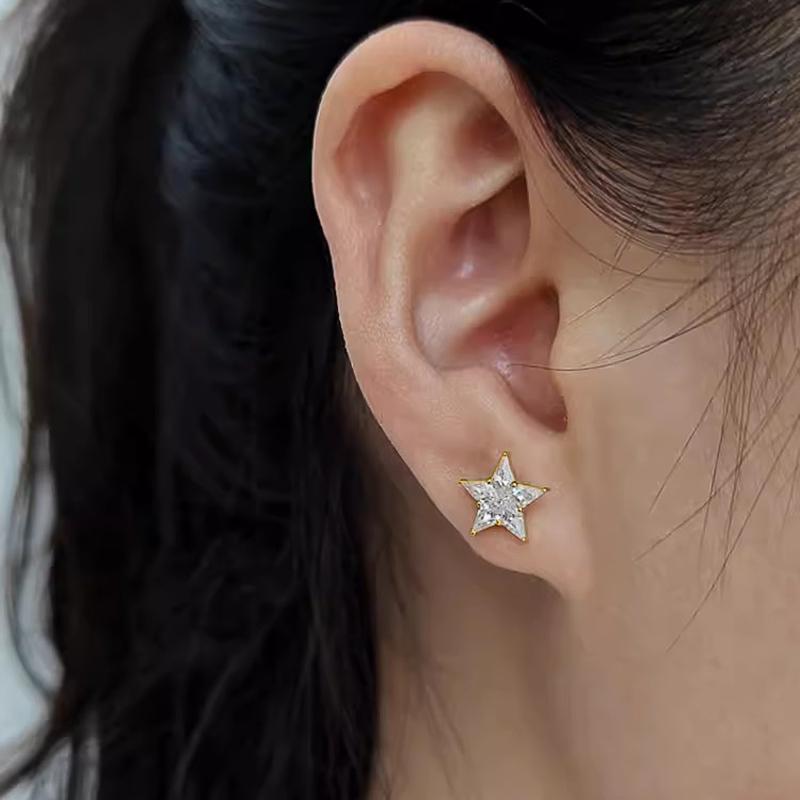 CAOSHI Chic Star Stud Earrings for Women Gold Color Exquisite Female Jewelry Elegant Daily Wearable Accessories Minimalist Gift
