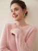 Women's Cashmere Round Neck Solid Color Breathable Knit Pullover Sweater
