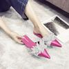 Fashion Sequins Women's Slippers and Ladies Sandals Pointed Toe Shoes Designer Luxury Shoe Wholesale Chic Elegant Low Price Pvc Slides