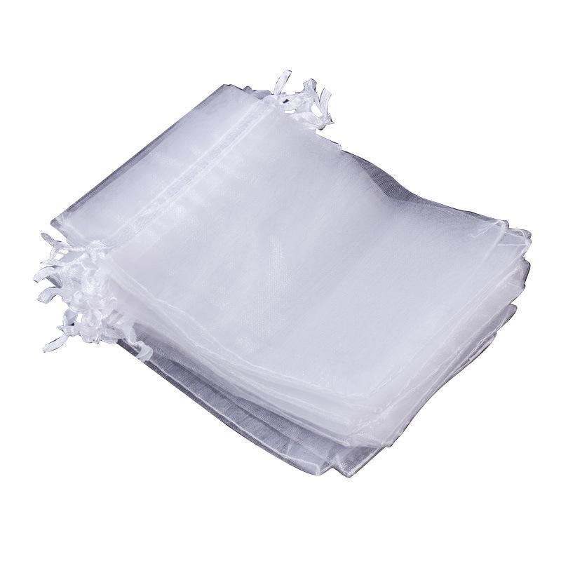 Plain Transparent Organza Drawstring Gift Bags for Jewelry Packaging