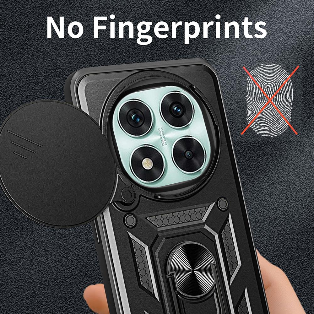 For Xiaomi Redmi Note 14 Pro 5G/Poco X7 5G Case with Slide Camera Lid PC+TPU Kickstand Phone Cover