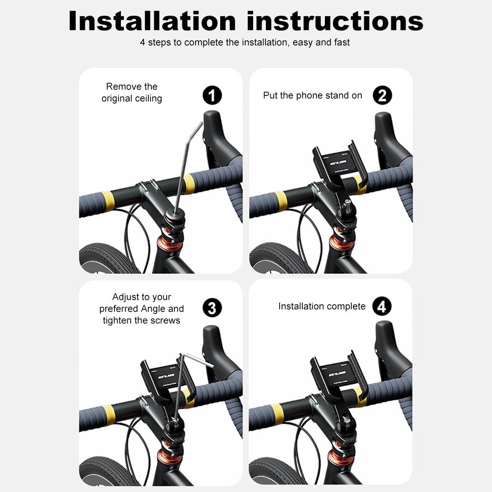 Bike Handlebar Mobilephone Support Aluminum Alloy Bicycle Stem Mount Bracket Non-Slip Bike Cellphone Holder Cycling Accessories