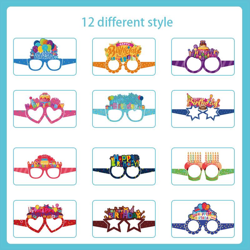 12 Pezzi Occhiali di Carta per Festa di Compleanno Occhiali Divertenti per Travestimento Decorazione per Festa di Compleanno dei Bambini