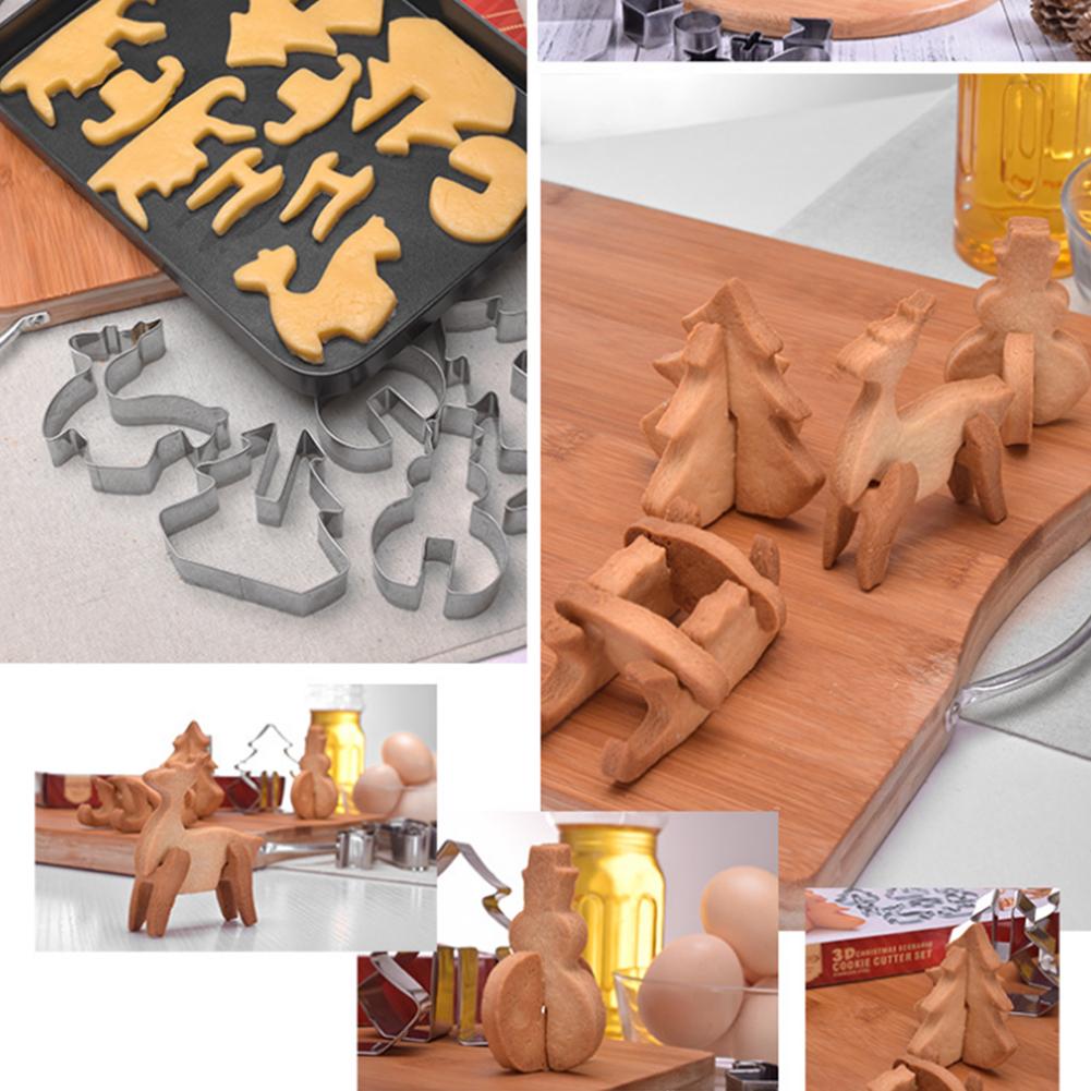 18 stk/sett Rustfritt stål Kakeform Kuttersett Jul DIY Husformer Bakeverktøy