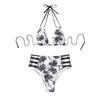 Women's Swimwear With Chest Pad Push-up  Two-Piece Swimsuit Tank Top With Panties Slim Fit Printed Swimwear