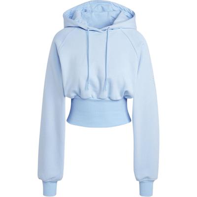 Cropped Hoodie Solid Color Comfortable Loose Short Hoodie Women Hoodies Bright-Blue IW6317