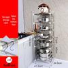 Mehrschichtiges Edelstahl-Bodenregal für Küche und Badezimmer zur Aufbewahrung von Becken und Töpfen