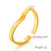 Gold Tone Silver Tone Color Latest Women Trendy Stylish Stainless Steel Geometric Smooth Waves Rings Open Finger Rings Jewelry Trend RingsFashion