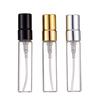 Wholesale 50PCS 2ML 3ML 5ML 10ML Gold Sample Thin Glass Vials Mini Empty Cosmetics Bottle Perfume Bottle Glass Spray Bottle