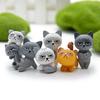 6pcs/Set Angry Cat Figure Toy Animal Model Doll Home Garden Decor DIY Accessories