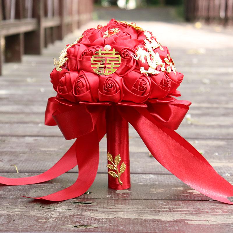 Korean Style Bridal Bouquet for Weddings - Artificial Flower Ball for Bridesmaids & Photo Props