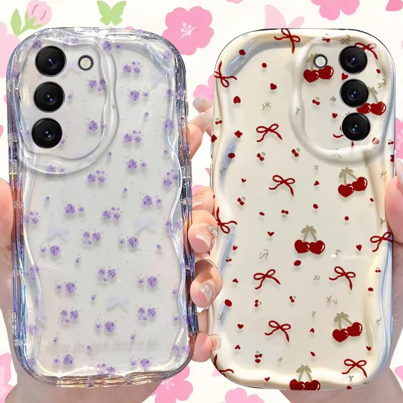 Flower Cherry Case for Samsung Galaxy A53 A54 A55 A56 A34 A35 A36 A26 A15 A16 A73 S25 Ultra S24 Plus S23 S22 S21 S20 FE Cover