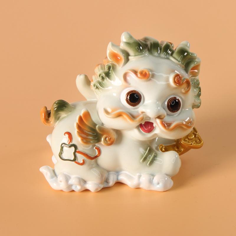 

New Cute PI Xiu Resin Handicraft Ornaments, Personalized Craft Gifts, Home Ornaments and Car Decorations Ruyi зелёный