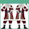 Costum luxos de Moș Crăciun din catifea pentru sărbătorile de Crăciun și petrecerile cosplay