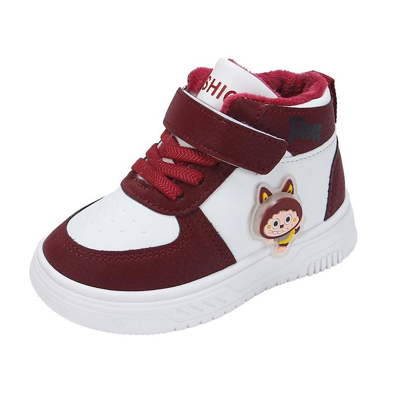 Girls' High-Top Canvas Shoes: Soft Sole, Shock-Absorbing, Anti-Slip Sports Sneakers for Toddlers & Kids - Autumn/Winter 2025 Collection.