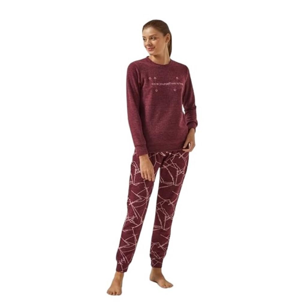 

Зимний женский пижамный комплект на запястье с узором «нулевой воротник» Polaren