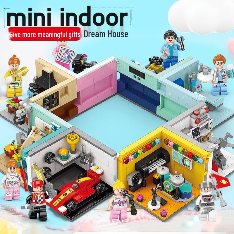 Lele Brothers Dream Home Street View Building Blocks - Educational Toy for Kids