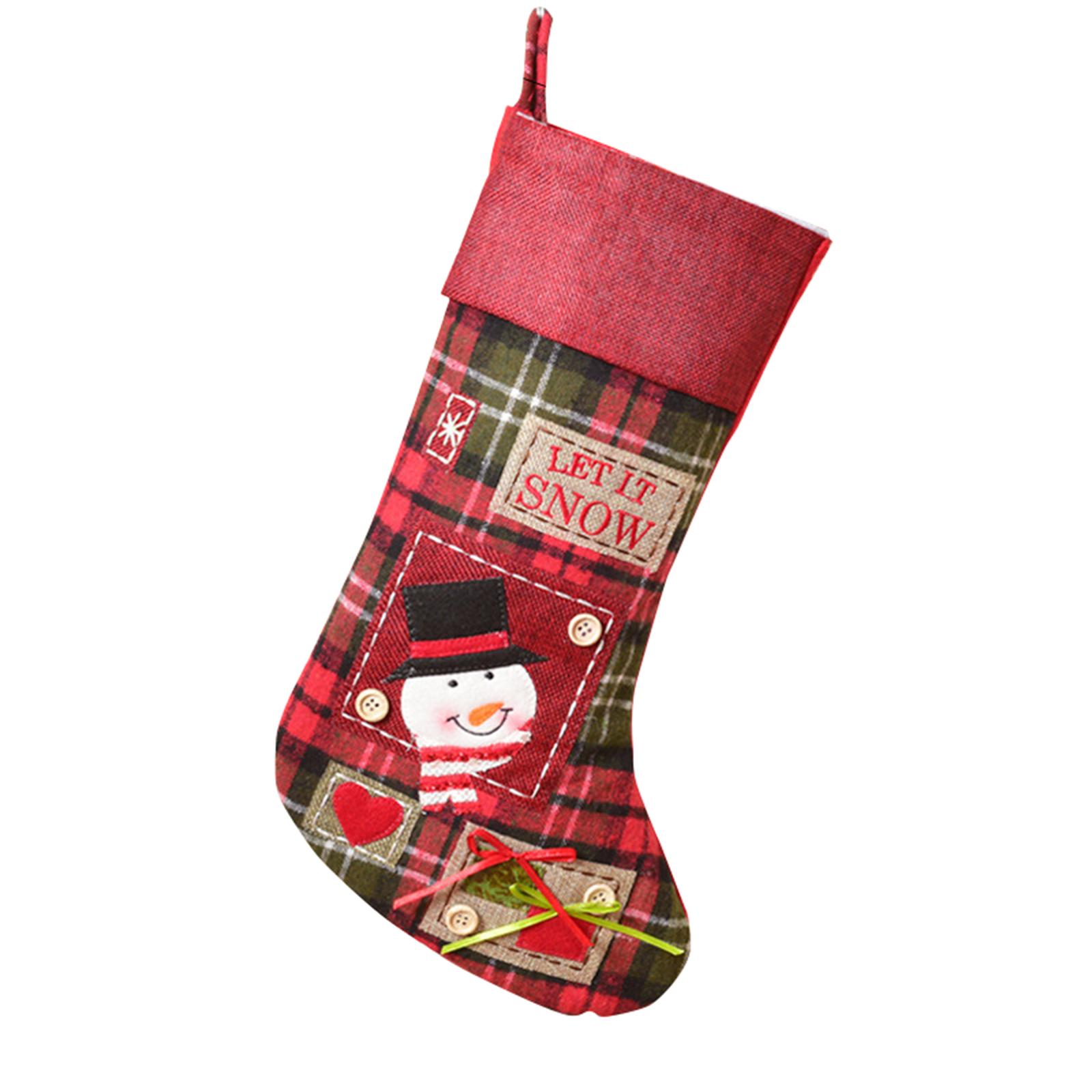 

Персонализированное вышитое имя Рождественский плед Снеговик и Рождественские чулки One Size