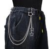 Charm Silver Color Stainless Steel Hollow Star Pendant Trousers Chain for Women Men Personality Hip Hop Body Waist Chain Jewelry