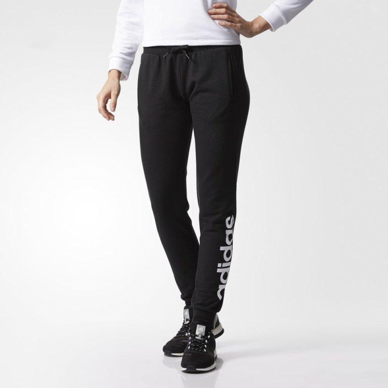 Adidas Pt Fl Linear Lifestyle Series Comfortable Soft Casual Knit Sports Pants Women Bottoms Black CF3799